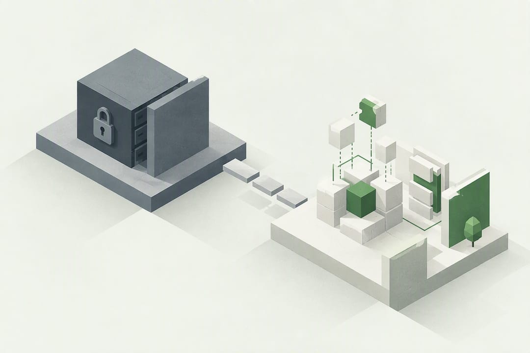 Isometrische Illustration zur Softwareabhängigkeit