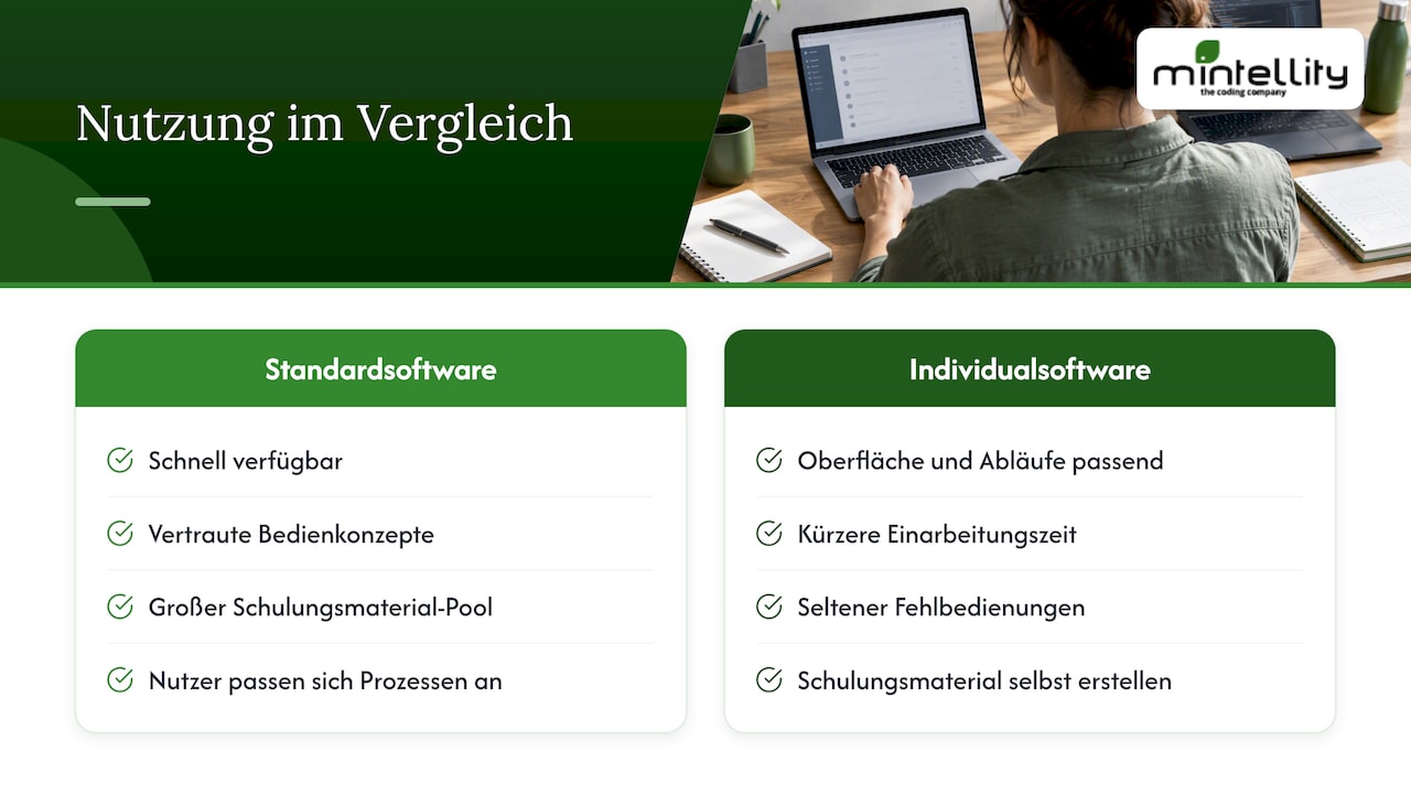 Nutzeraspekte beider Softwaremodelle im Vergleich