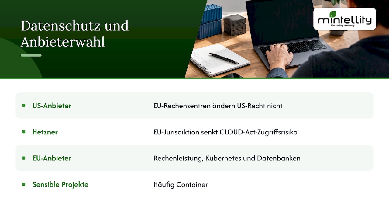 DSGVO, CLOUD Act und die Wahl des Anbieters — overview diagram